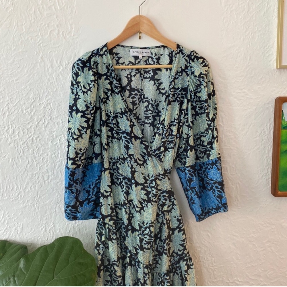 Apiece Apart bougainvillea silk wrap dress